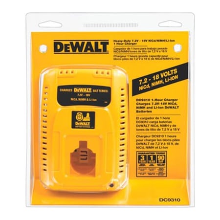 Integrated Supply Network DeWalt Heavy Duty 7.2V - 18V Ni-Cd/Ni-Mh/Li-Ion 1 Hour Battery Charger TDC9310
